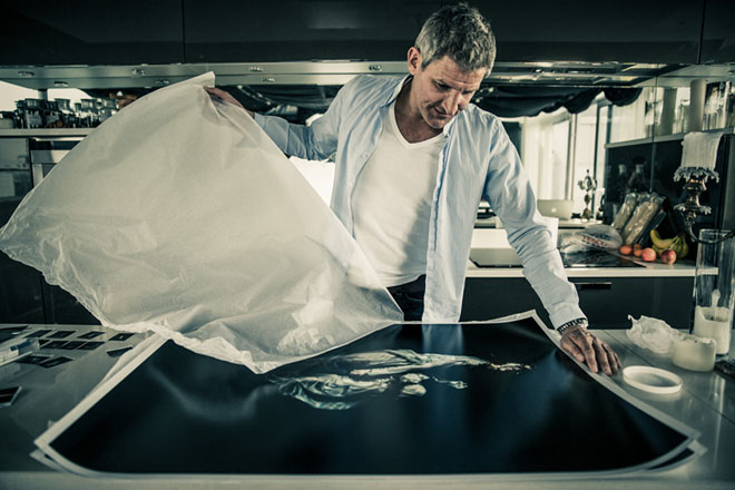 Artist Interview from inside the studio with unique darkroom hand prints seen for the first time